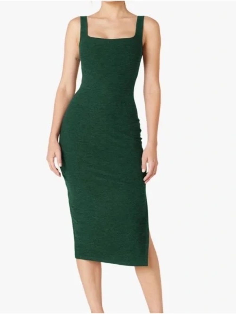 Beyond Yoga Spacedye Icon Midi Dress in Forest Green Heather